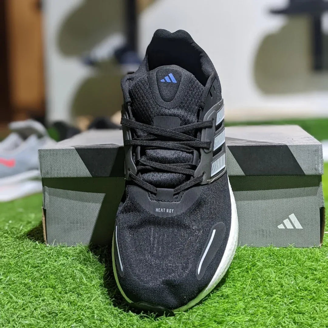 Adidas PureBoost 22 Black White Blue Premium Quality - Karachi Shoes