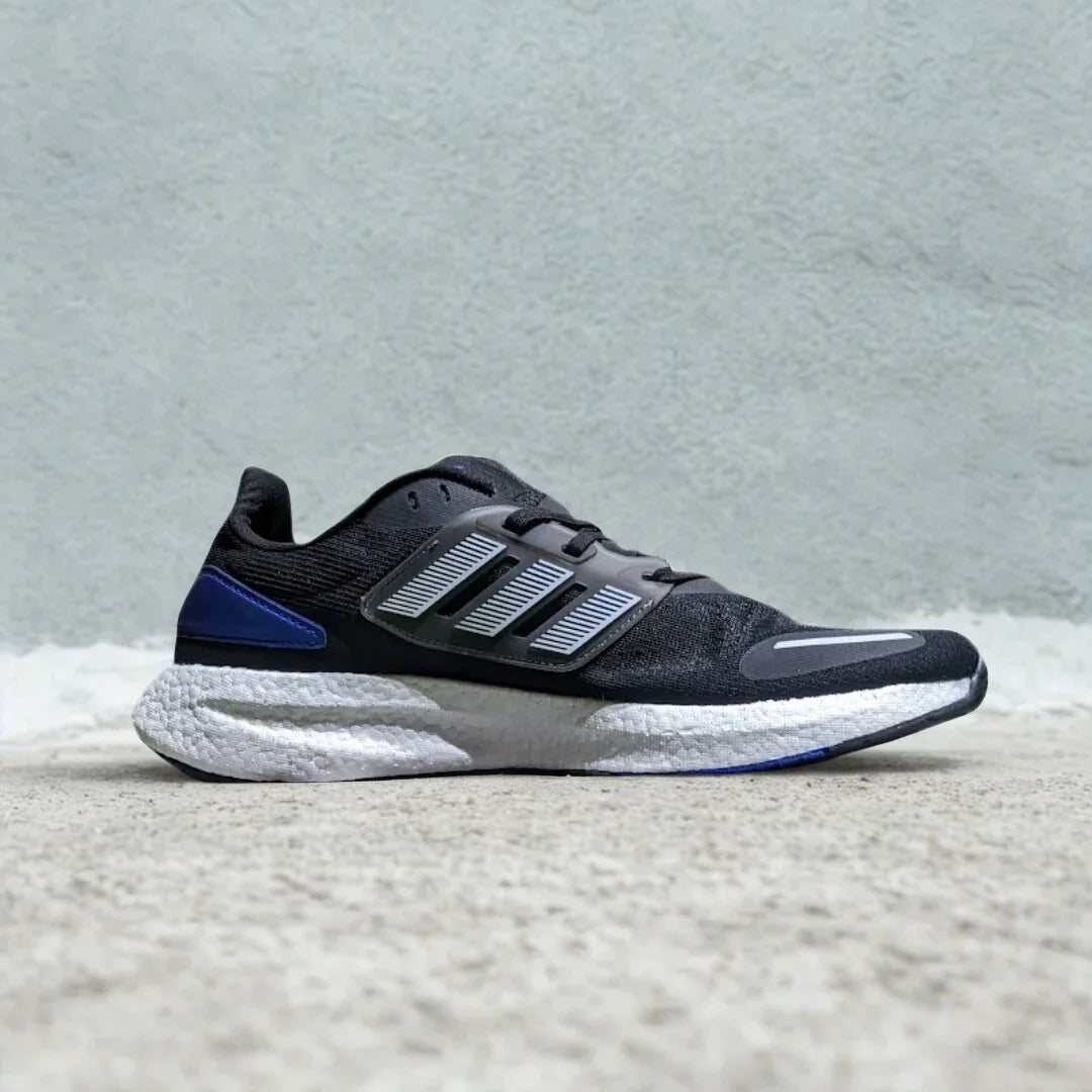 Adidas PureBoost 22 Black White Blue Premium Quality - Karachi Shoes