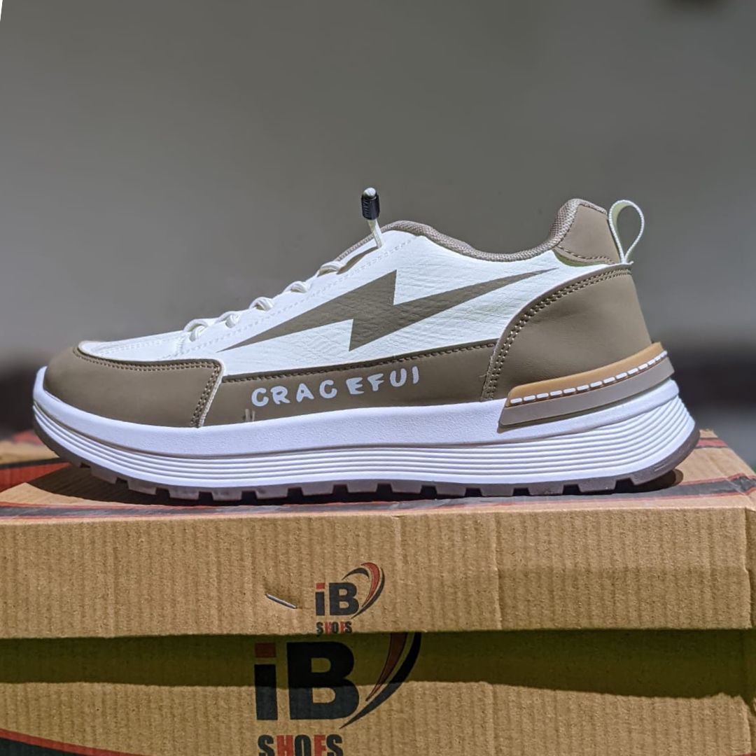 Lightning Bolt Casual Shoes | Brown/white