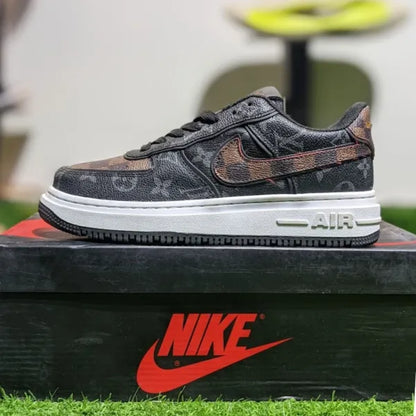Nike – LV – Inspired Monogram With Dark Tones Coffee