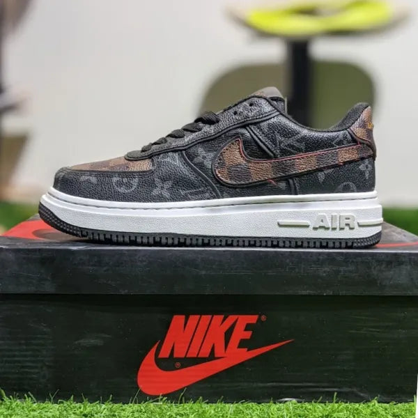 Nike – LV – Inspired Monogram With Dark Tones Coffee