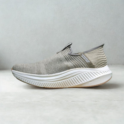 Skechers Archfit max cushion slip ins khaki with logo premium quality (dot perfect)