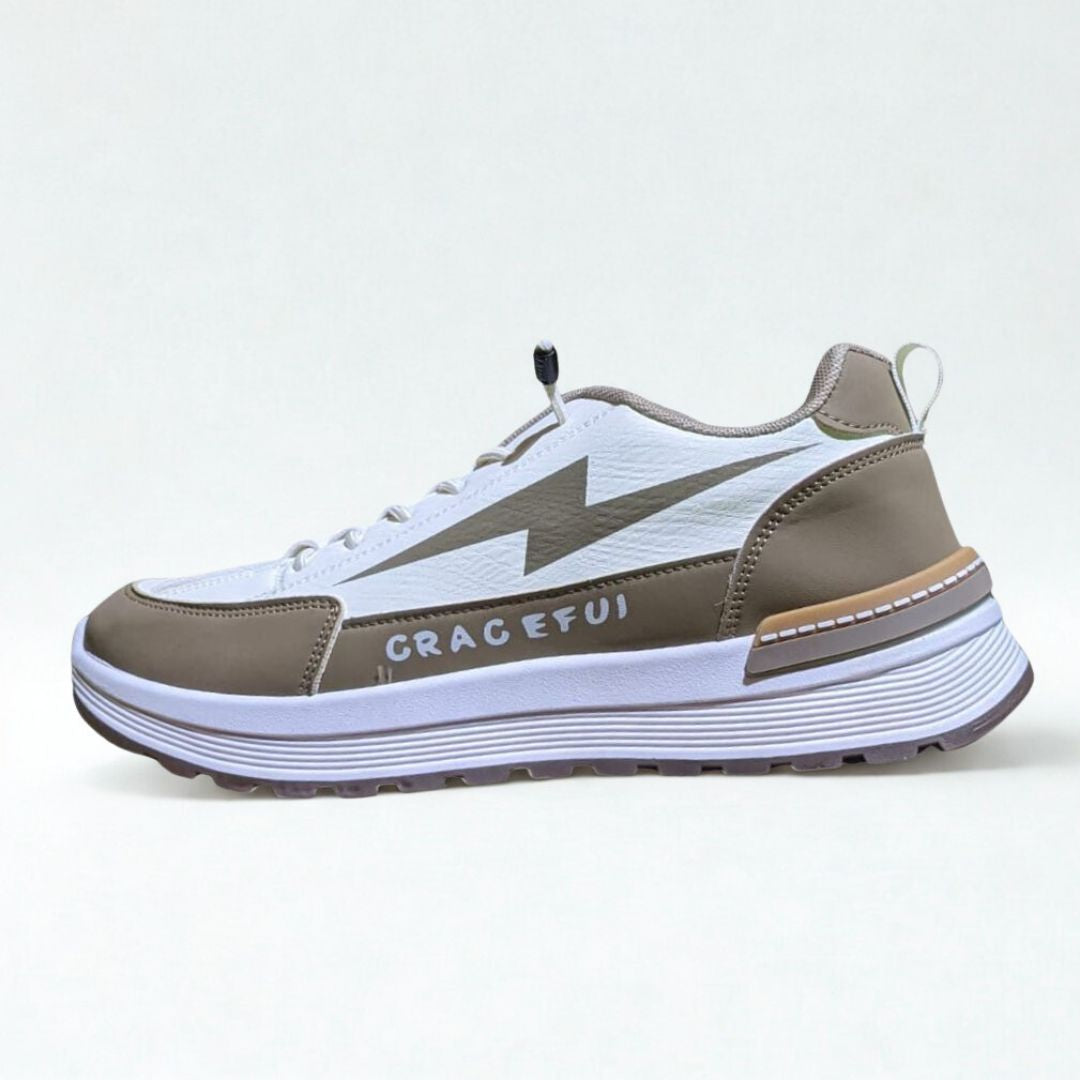 Lightning Bolt Casual Shoes | Brown/white