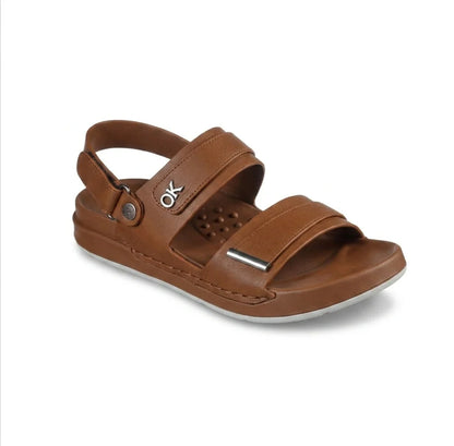 Elite Skechers Leather Dual-Strap Sandals | Light Brown