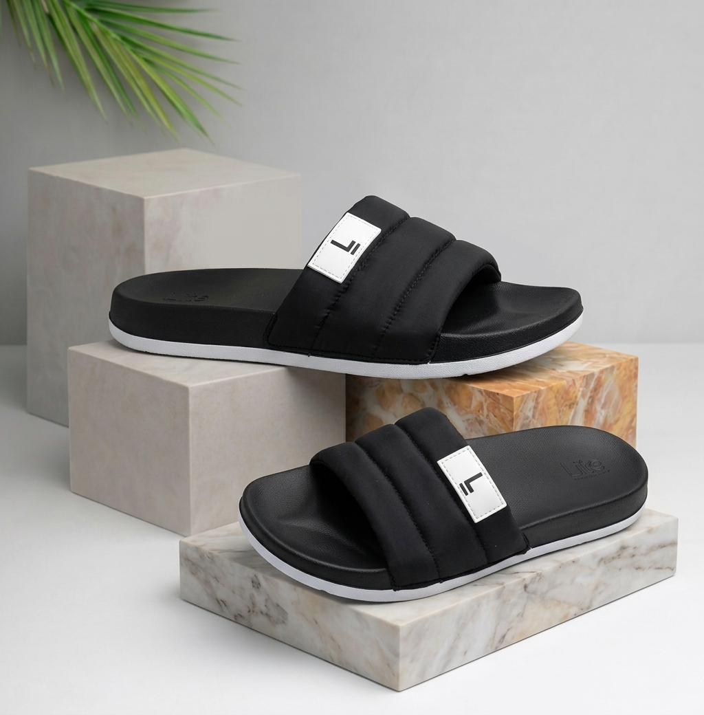 Urban Sole Lite Padded Slides | Black