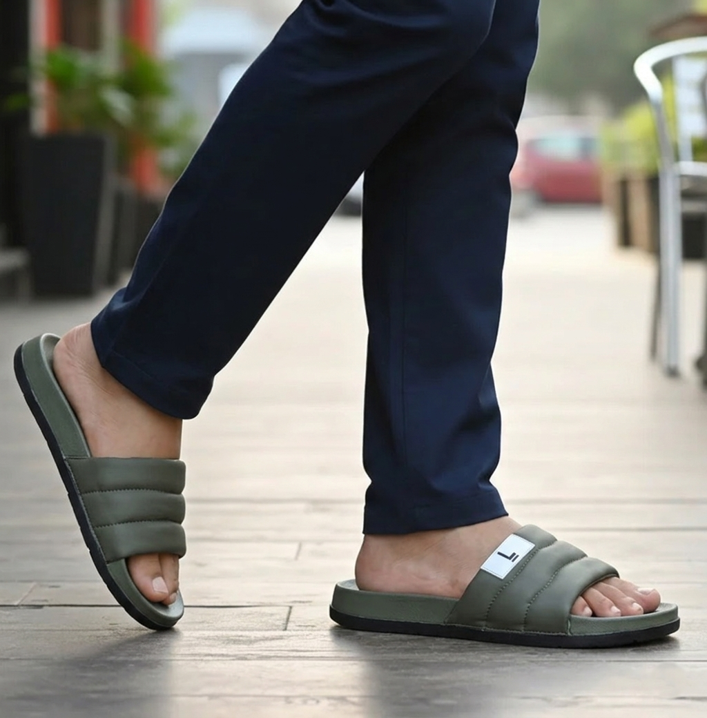 Urban Sole Lite Padded Slides | Olive