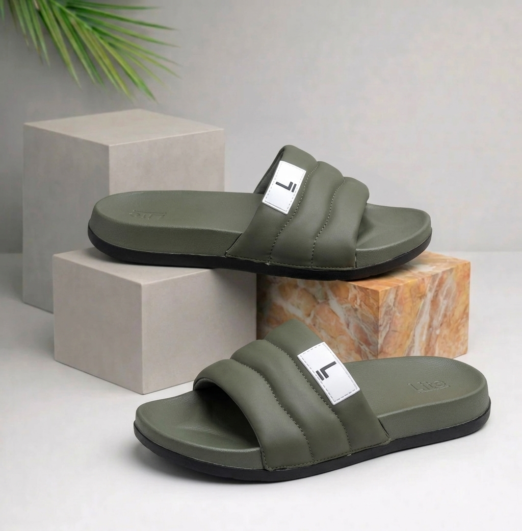 Urban Sole Lite Padded Slides | Olive